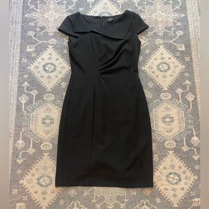 Tahari Cap Sleeve Foldover Neck Sheath Dress